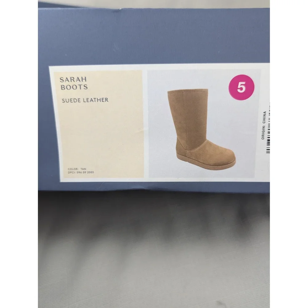 Universal Thread Sarah Suede Leather Boots Womens 5 Tan Shearling Lined‎ NWT